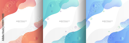 abstract wave background with geometric shapes design in three soft pastel colors 