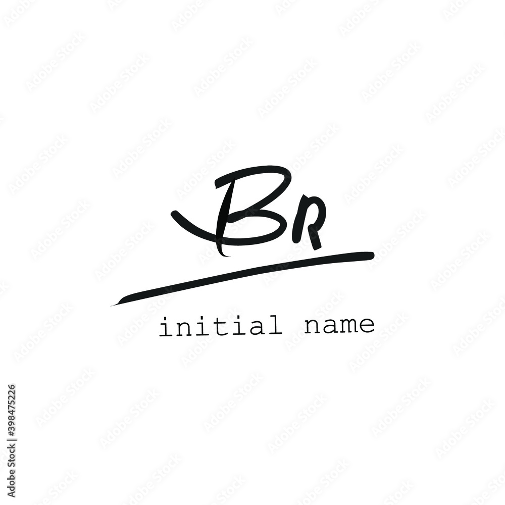 BR initial handwriting monogram name BR initial handwriting monogram name