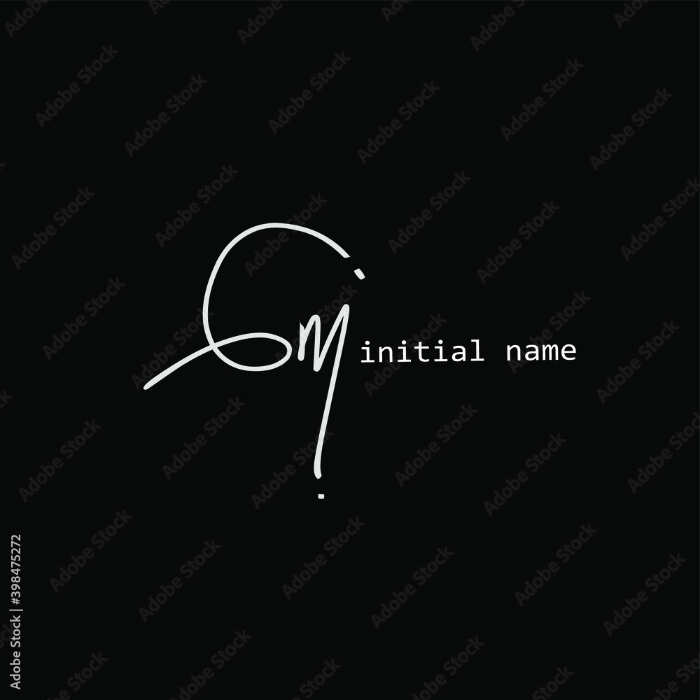 GM initial handwriting monogram name GM initial handwriting monogram name