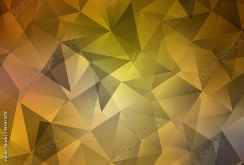 Dark Yellow vector abstract polygonal pattern.