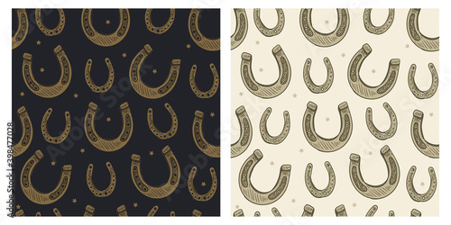 Horseshoe pattern vintage retro vector