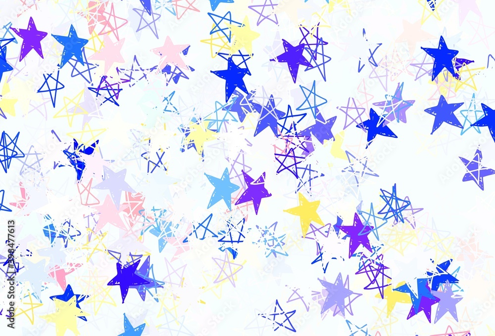 Light Multicolor vector texture with beautiful stars.