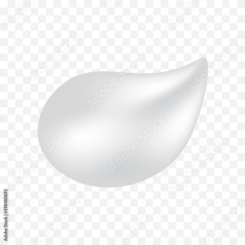 Realistic White Cream Isolated On Transparent Background. Cosmetic Decoration Element. Vector