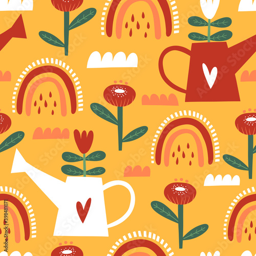 Tableau sur toile Floral seamless pattern