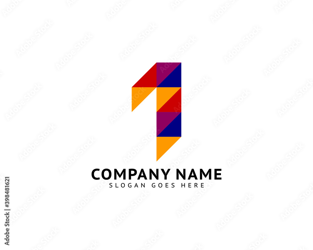 Number one logo, Logo 1 vector template