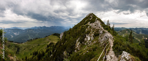 Mountain view from Tegernseer hut, mountain Rossstein in Bavaria, Germany