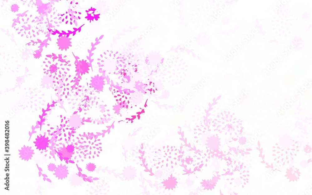 Light Purple, Pink vector abstract background with flowers