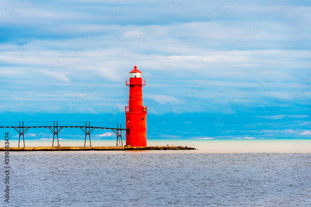 Algoma Pierhead Lighthouse in Wisconsin of USA