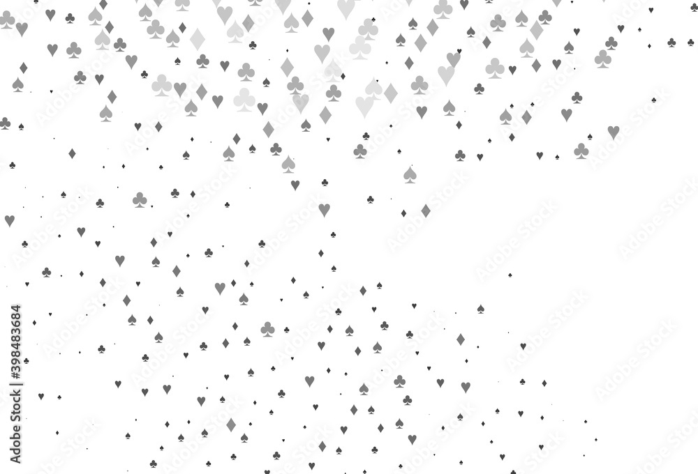 Light Silver, Gray vector template with poker symbols.