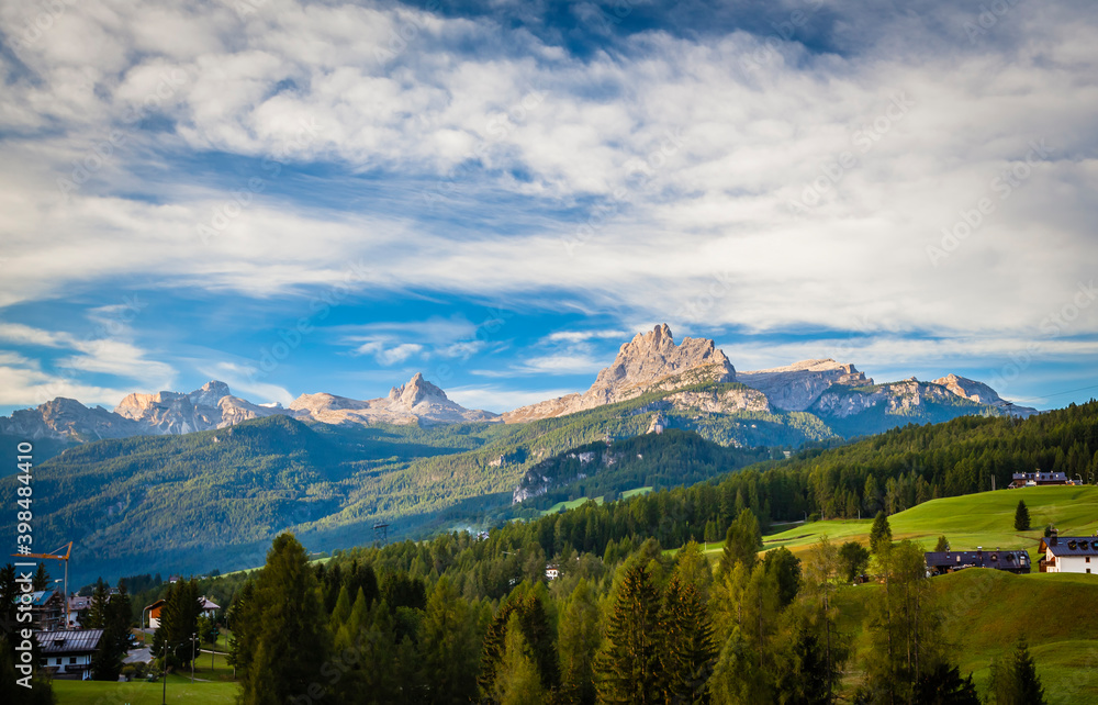 The mountain of Cortina D’Ampezzo, center of winter sports in Italy