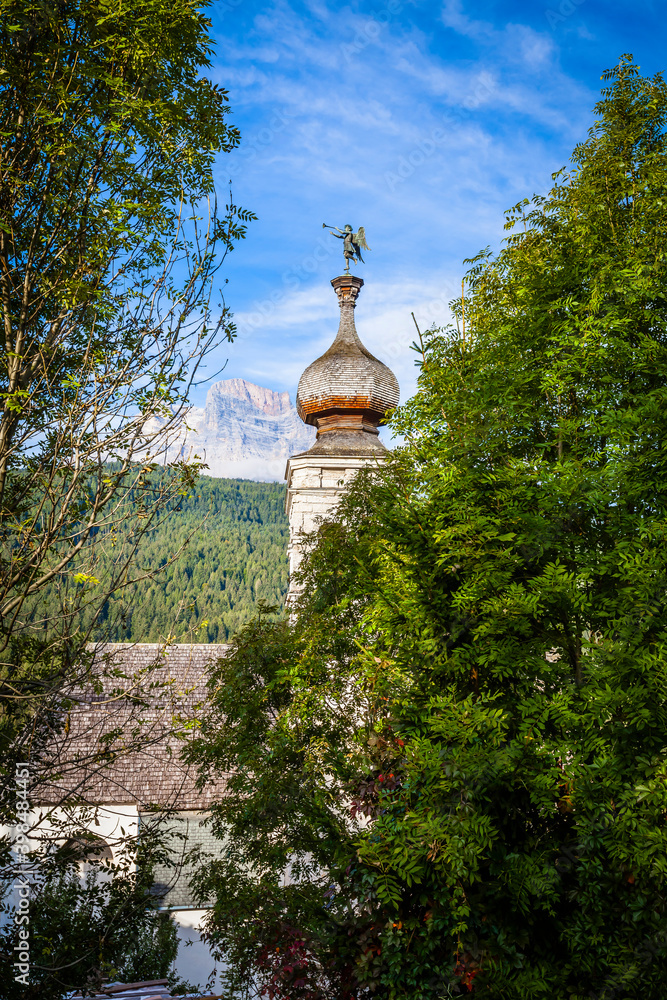 An old church near Cortina D’Ampezzo, center of winter sports in Italy