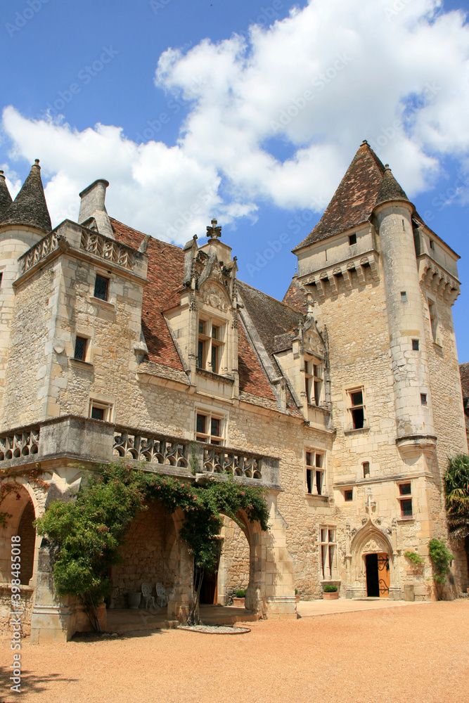 medieval castle (milandes) in castelnaud-la-chapelle in france