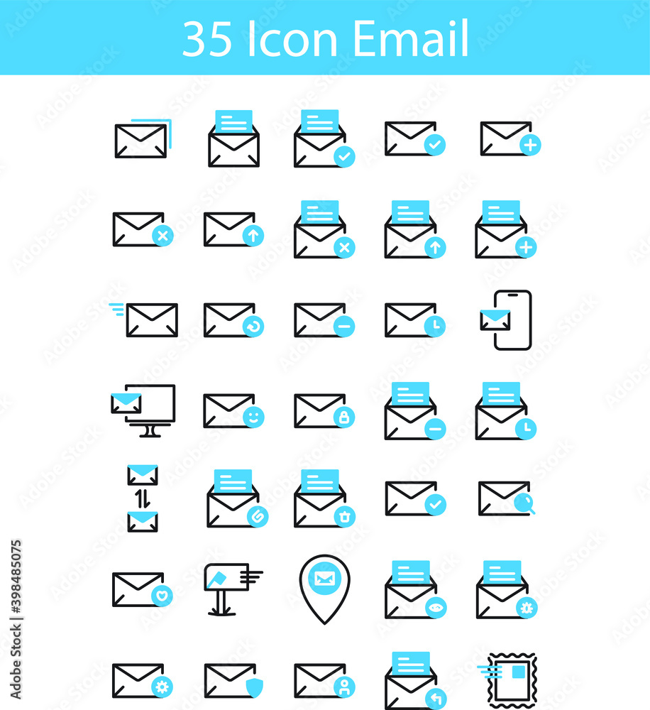 35 Icon Email for any purposes website mobile app presentation 35 Icon Email for any purposes website mobile app presentation