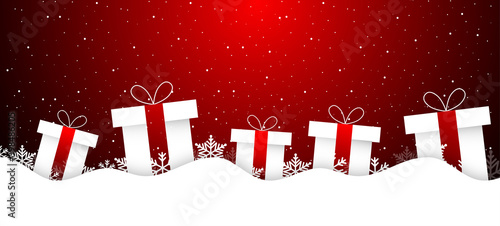 sfondo, regali, neve, fiocchi di neve, regalo di natale