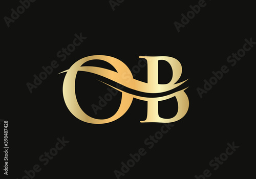 Fototapeta Premium OB letter logo design