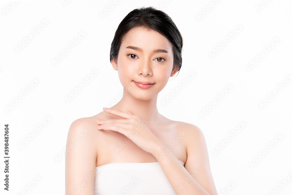 Beautiful Young asian Woman with Clean Fresh Skin, on Pink background, Face care, Facial treatment. Cosmetology, beauty and spa. Asian women portrait Beautiful Young asian Woman with Clean Fresh Skin, on Pink background, Face care, Facial treatment. Cosmetology, beauty and spa. Asian women portrait