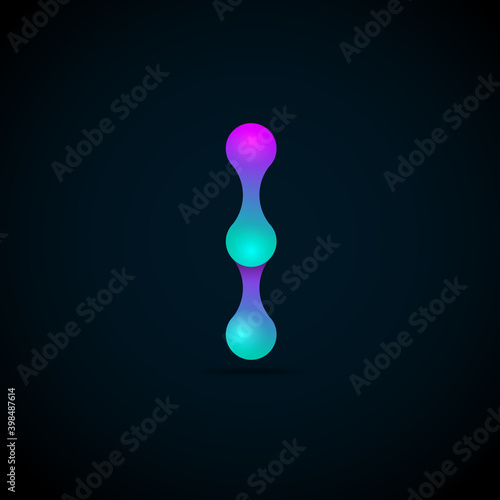 Letter i logo icon template.Technology,network,digital,Vector Illustration