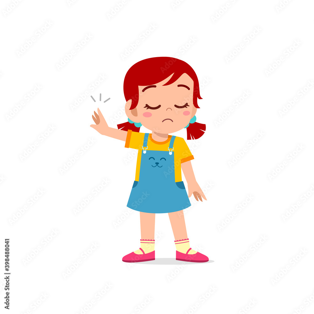 cute little kid girl show refuse expression gesture cute little kid girl show refuse expression gesture