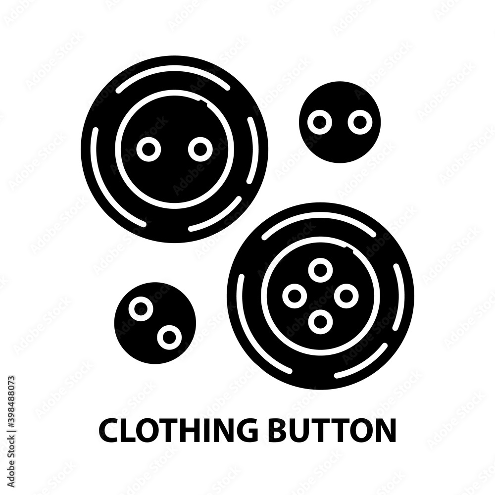 clothing button icon, black vector sign with editable strokes, concept illustration clothing button icon, black vector sign with editable strokes, concept illustration