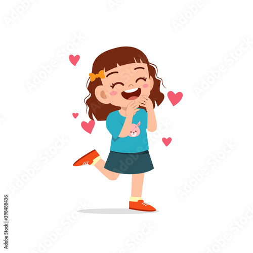 cute little kid girl feeling loved expression gesture