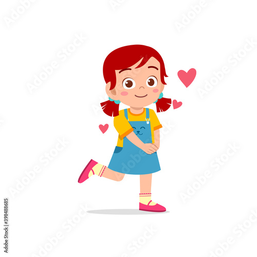 cute little kid girl feeling loved expression gesture