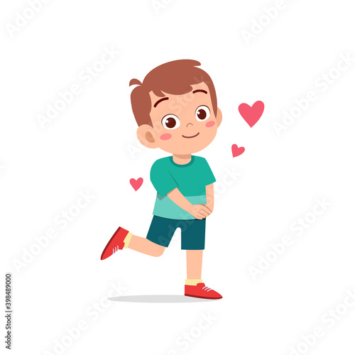 cute little kid boy feeling loved expression gesture