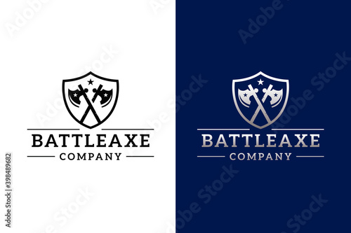 Battle Axe Crest Logo Design