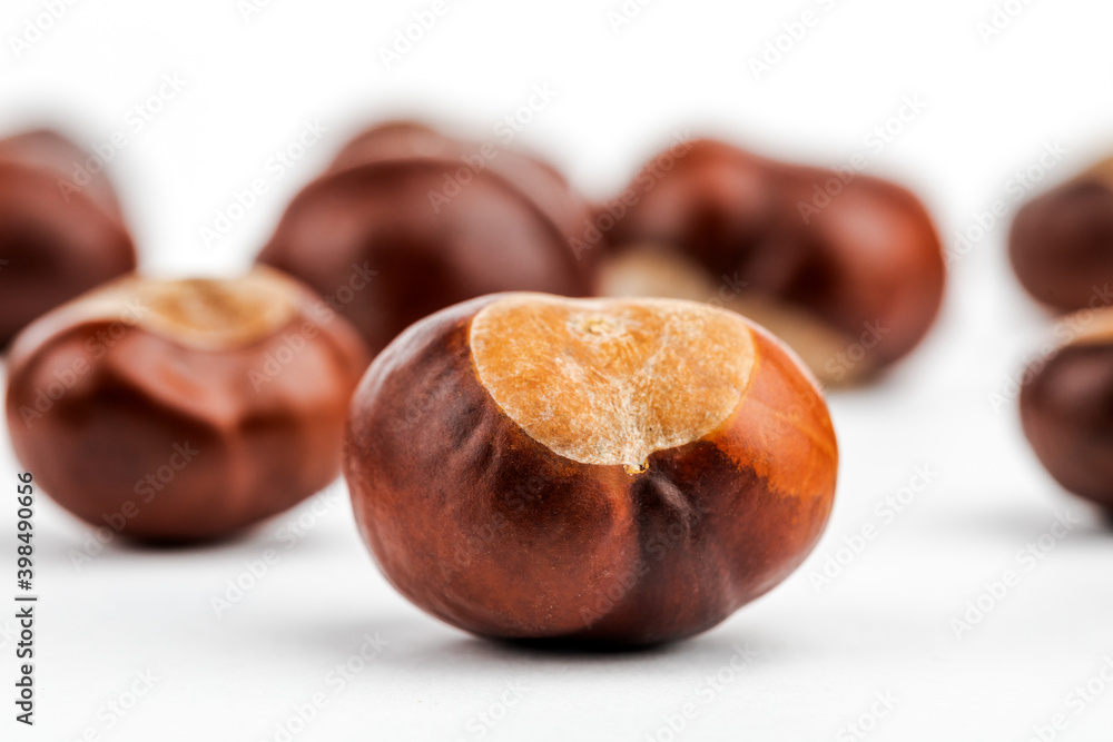 chestnuts on a white isolated background chestnuts on a white isolated background