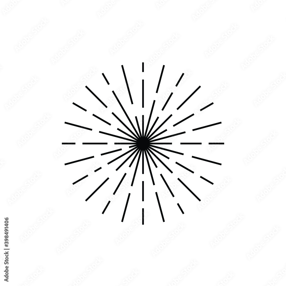 Illustration abstract line art sunlight explosion outline logo simple minimalist