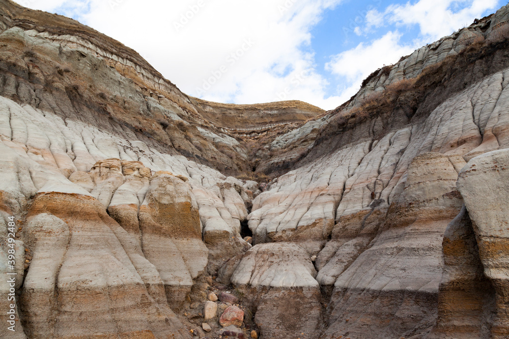Drumheller badlands at the Dinosaur Provincial Park in Alberta, where