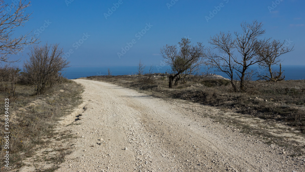 The Crimean Mountains near Feodosia and Ordzhonikidze, the Black Sea, Eastern Crimea.