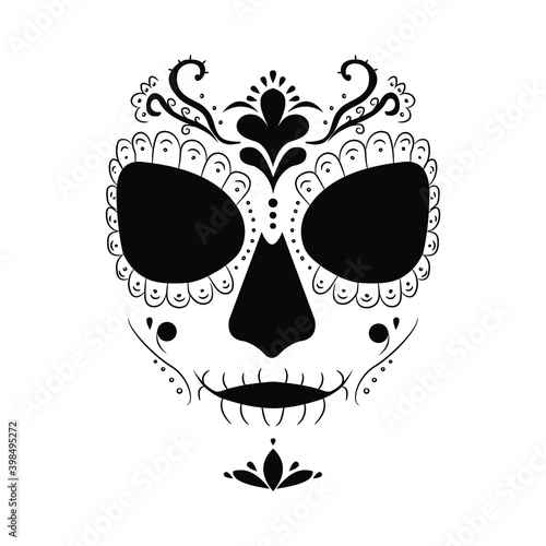 Death image of Santa Muerte. Modern pagan cult in Mexico. Vector illustration.