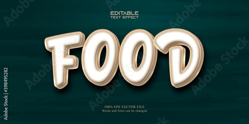 Food text, cartoon style editable text effect