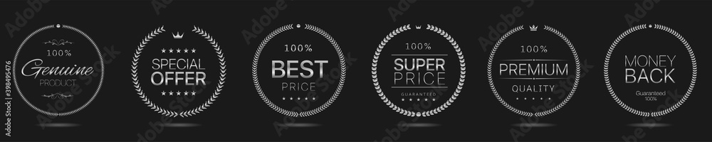 Fototapeta premium Silver wreath icons