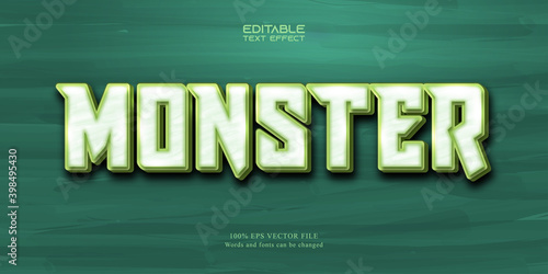 Monster  text, cartoon style editable text effect