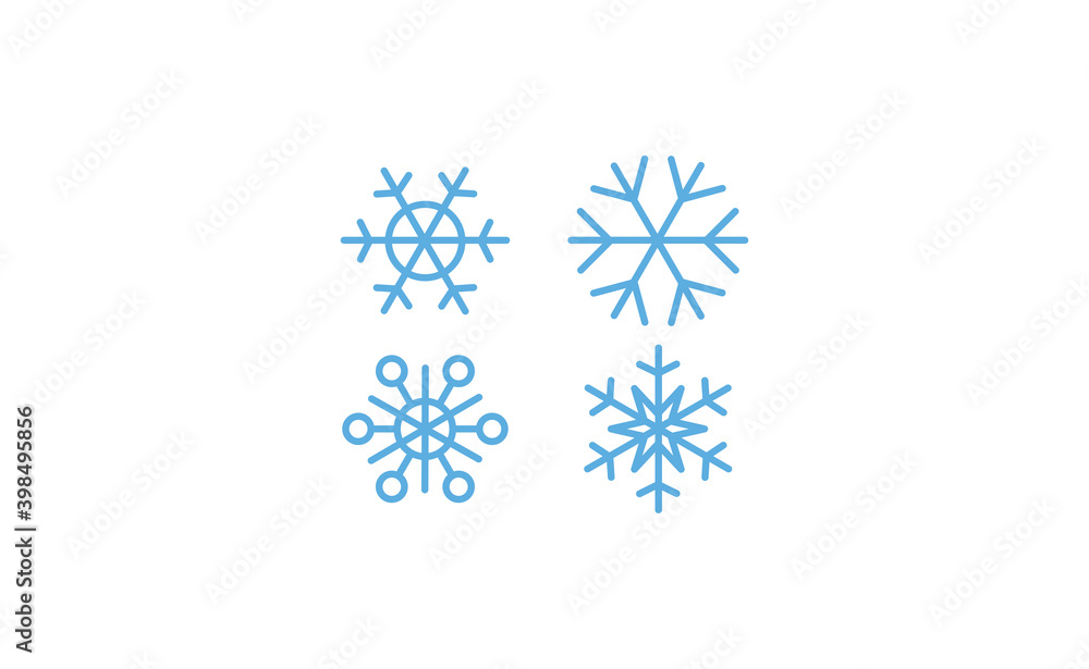 Snowflake icons. Set of snow flake linear symbols. Christmas winter time. Snowflake icons. Set of snow flake linear symbols. Christmas winter time.