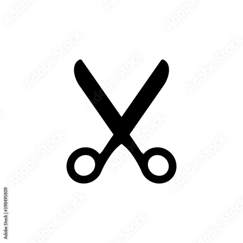 Scissors silhouette vector icon. Cutting symbol.