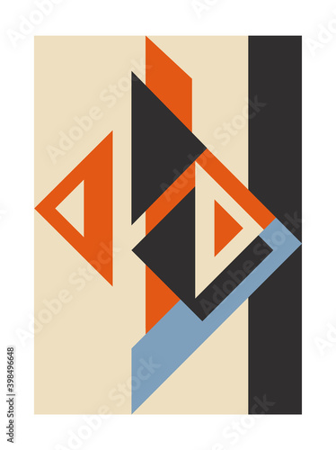Free Download Vector trendy retro bauhaus geometric covers. Use for placards, brochures, posters, banners, wall decoration. Blue, red, black. Home interior poster. - GFXLoad