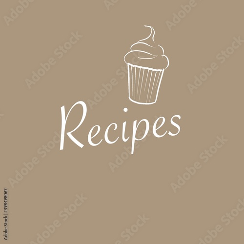 Logo recipes. Icon recipes. Illustration of a cup of coffee.