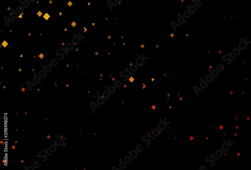 Dark yellow, orange vector pattern in polygonal style with circles.