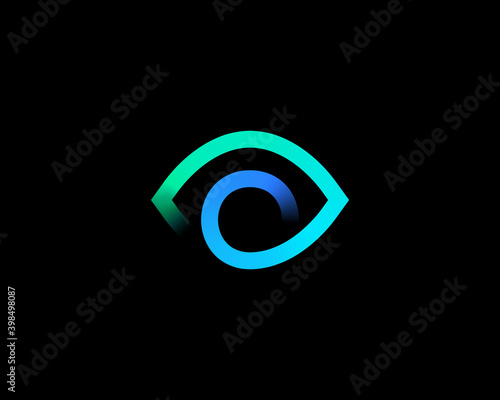 Abstract colorful eye sight logo design vector template.Creative ophthalmology vision spy logotype sign icon in minimalistic style.