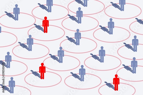 Infected people keeping social distance