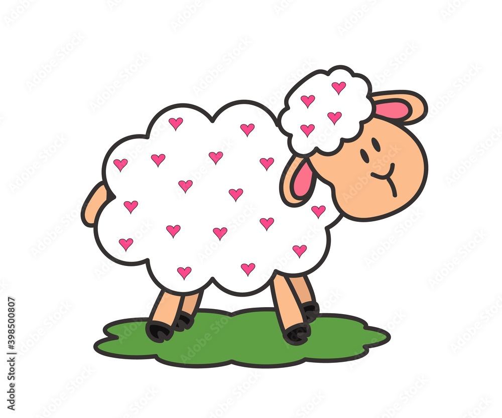 Cute lamb on a white background. Cartoon. Vector illustration. Cute lamb on a white background. Cartoon. Vector illustration.