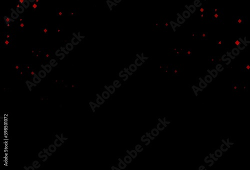 Dark red vector background with triangles, circles, cubes.