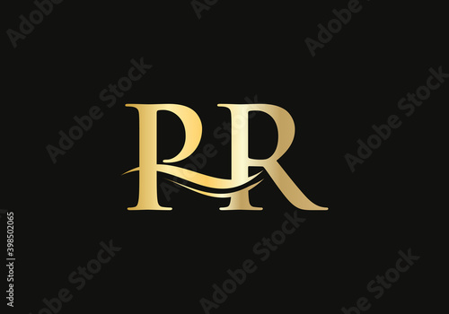 PR Letter Logo Design for business and company identity. Creative PR letter with luxury concept. Water Wave PR Logo Vector. 