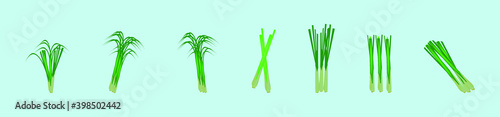 set of lemongrass cartoon icon design template with various models. vector illustration isolated on blue background