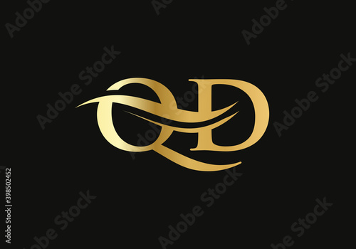 QD letter logo design. QD Logo for luxury branding. Elegant and stylish design for your company.  photo