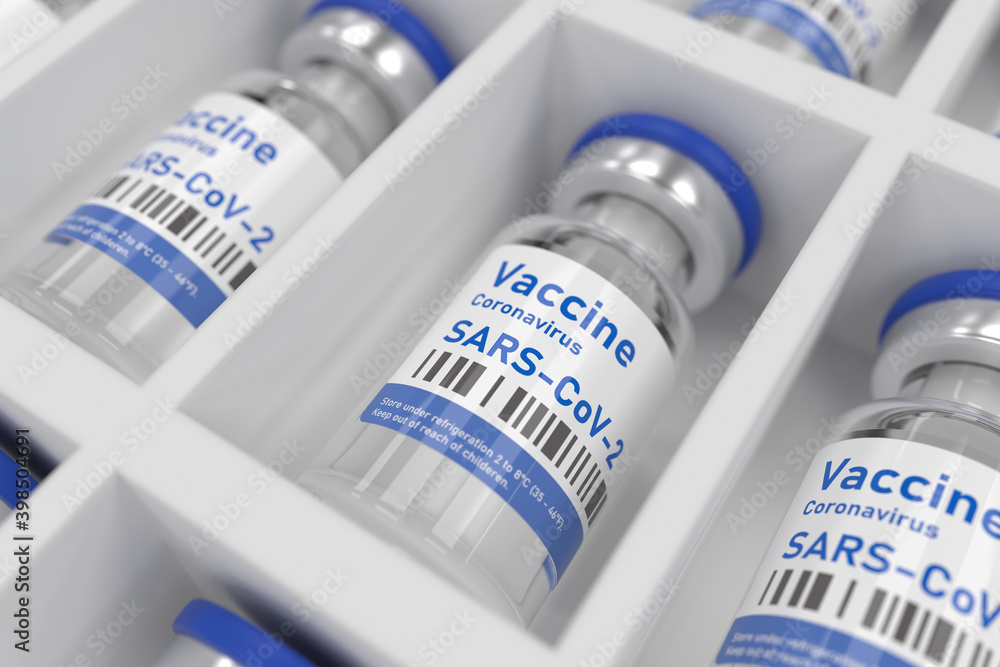 Vials with new Coronacirus vaccine