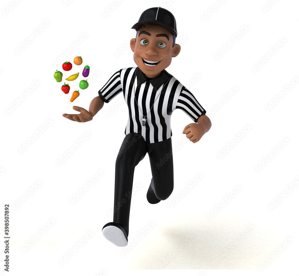 Fun 3D Illustration of an american Referee