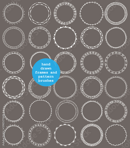 Set of vector decorative elements. Illustrator pattern brushes